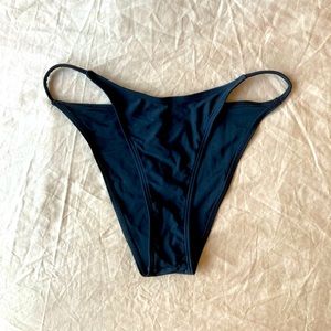 Super High Waisted High Cut Black Bikini Bottoms